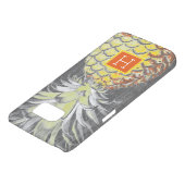 Monogram | Tropisch gele dennappel op grijs Case-Mate Samsung Galaxy Hoesje (Onderkant)