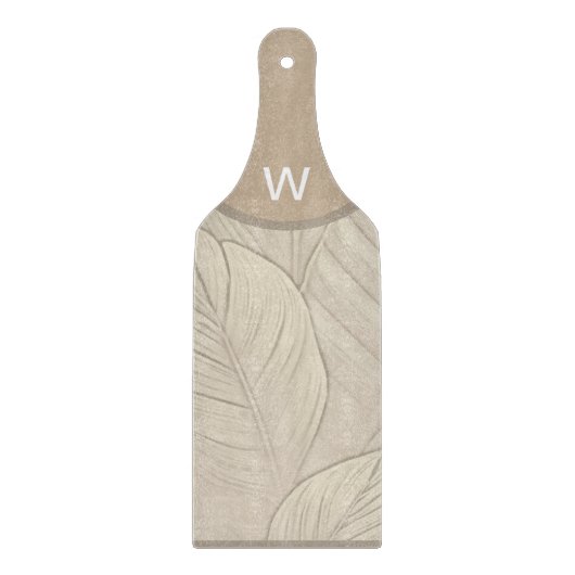 Monogram Tropisch Glas Snijplank Paddle (Voorkant)