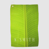 Monogram Tropisch Groen Banaan Leaf Golfhanddoek (Voorkant)