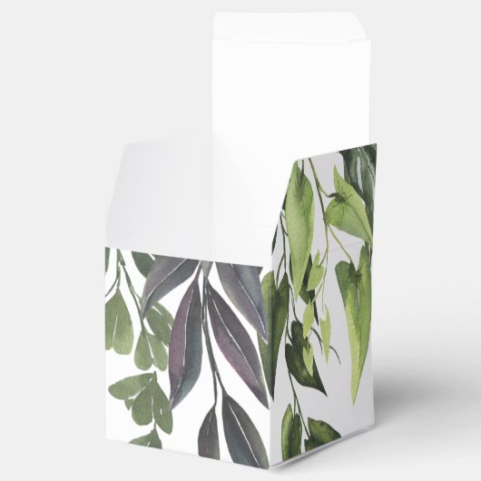 Monogram Tropisch Loof Minimalistisch ontwerp Bedankdoosjes (Geopend)