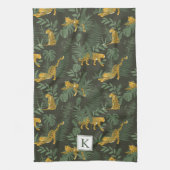 Monogram Tropisch Oerwoud Kat Theedoek (Verticaal)