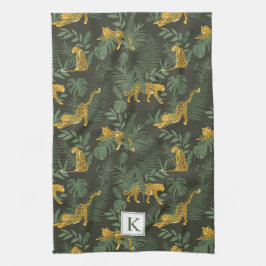 Monogram Tropisch Oerwoud Kat Theedoek