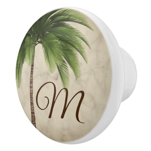 Monogram tropisch palm elegant stijlvol keramische knop (Rechts)