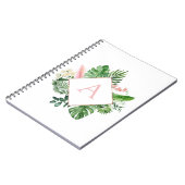 Monogram Tropisch Palm Groen Wit Botanisch Notitieboek (Linkerzijde)