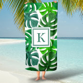 Monogram Tropisch Palm Leaf Pattern Strandlaken