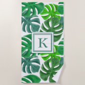 Monogram Tropisch Palm Leaf Pattern Strandlaken (Voorkant)