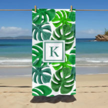 Monogram Tropisch Palmblad Patroon