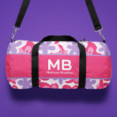 Monogram Tropisch Roze Bloemen Gepersonaliseerde N Plunjezak