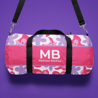 Monogram Tropisch Roze Bloemen Gepersonaliseerde N
