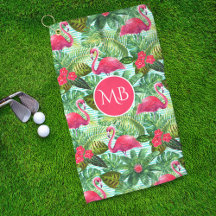 Monogram Tropisch Roze Flamingo Floral Girly