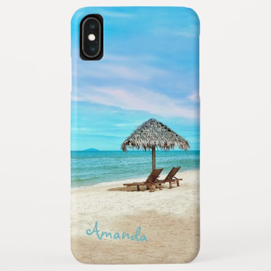 Monogram tropisch strand landschap Case-Mate iPhone case (Achterkant)