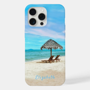 Monogram Tropisch Zandstrand Landschap iPhone 15 Pro Max Case