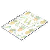 Monogram tropische anananas Recipe Notitieboek (Linkerzijde)