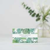 Monogram Tropische Bananenpalm Bladeren Botanisch Visitekaartje (Staand voorkant)