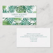 Monogram Tropische Bananenpalm Bladeren Botanisch Visitekaartje (Voorkant / Achterkant)