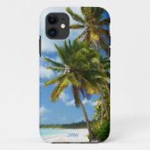 Monogram Tropische Beach Palm Trees Case-Mate iPhone Case (Achterkant)