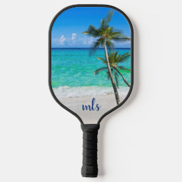 Monogram Tropische Beach Palm Trees Pickleball Paddle