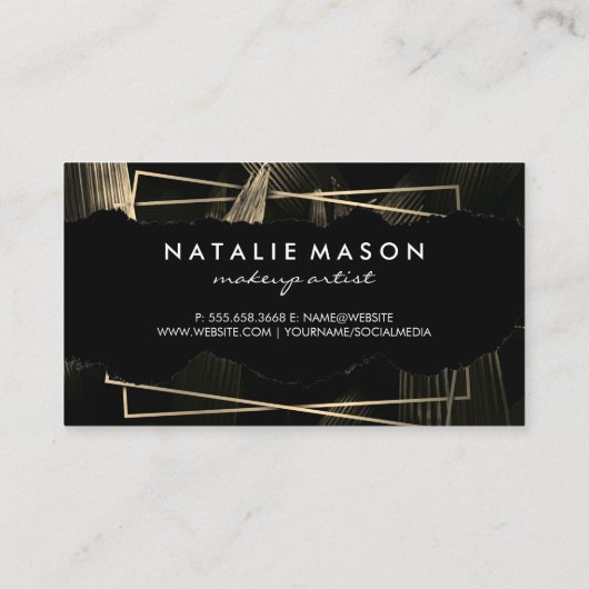 Monogram | Tropische bladeren Visitekaartje (Achterkant)