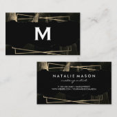 Monogram | Tropische bladeren Visitekaartje (Voorkant / Achterkant)