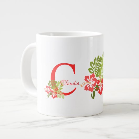 Monogram Tropische Bloemen Jumbo Mok (Links)