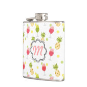 Monogram Tropische Cocktail & Fruitpatroon Heupfles (Links)