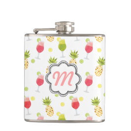 Monogram Tropische Cocktail & Fruitpatroon Heupfles