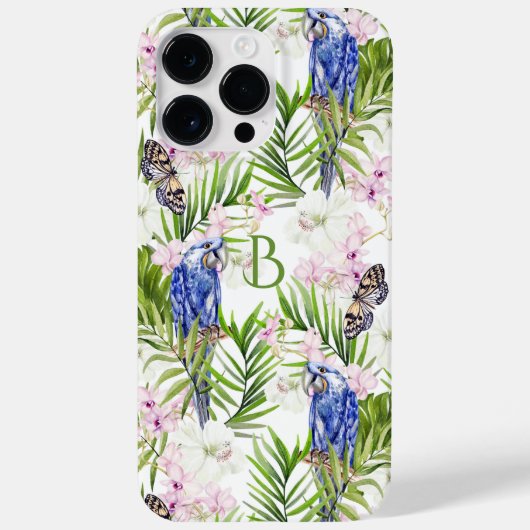 Monogram Tropische Floral Modern Girly Natuur Case-Mate iPhone Case (Achterkant)