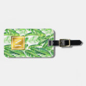 Monogram tropische palmbladeren bagagelabel (Voorkant horizontaal)