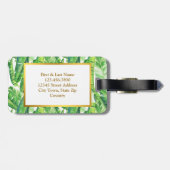 Monogram tropische palmbladeren bagagelabel (Achterkant horizontaal)