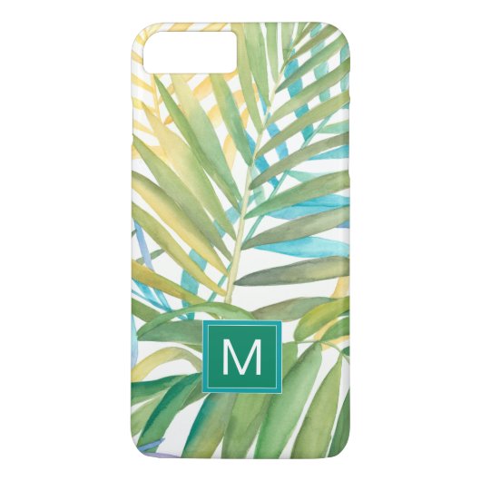 Monogram | Tropische palmbladeren Case-Mate iPhone Case (Achterkant)