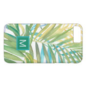 Monogram | Tropische palmbladeren Case-Mate iPhone Case (Achterkant (Horizontaal))