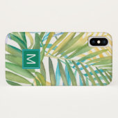 Monogram | Tropische palmbladeren Case-Mate iPhone Case (Achterkant (horizontaal))