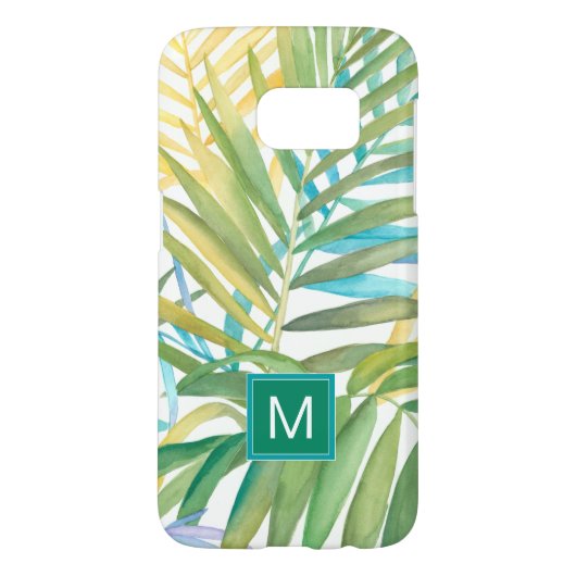 Monogram | Tropische palmbladeren Case-Mate Samsung Galaxy Hoesje (Achterkant)