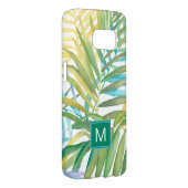 Monogram | Tropische palmbladeren Case-Mate Samsung Galaxy Hoesje (Back/Rechts)