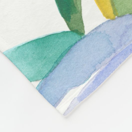 Monogram | Tropische palmbladeren Fleece Deken (Hoek)