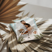 Monogram tropische palmbladeren Fotopalmen Bedankkaart