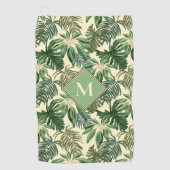 Monogram tropische palmbladeren golfhanddoek (Voorkant)