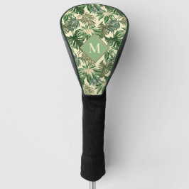 Monogram tropische palmbladeren golfheadcover