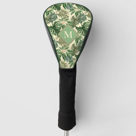 Monogram tropische palmbladeren golfheadcover (Voorkant)