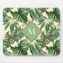 Monogram tropische palmbladeren