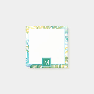 Monogram Tropische palmbladeren Post-it® Notes