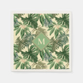 Monogram tropische palmbladeren servet (Voorkant)
