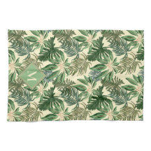 Monogram tropische palmbladeren
