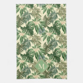 Monogram tropische palmbladeren theedoek (Verticaal)