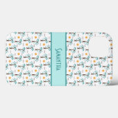 Monogram Tropische palmbomen Zonnestrand Blauwgroe Case-Mate iPhone Case (Achterkant (horizontaal))