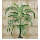 Monogram Tropische palmboom  elegant Douchegordijn (Voorkant)