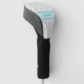 Monogram Tropische Palmboom Zonneschijn Strand Tea Golfheadcover (Schuin)