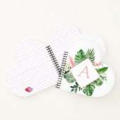 Monogram Tropische Palmen Groen Wit Botanisch Notitieboek (Binnen)