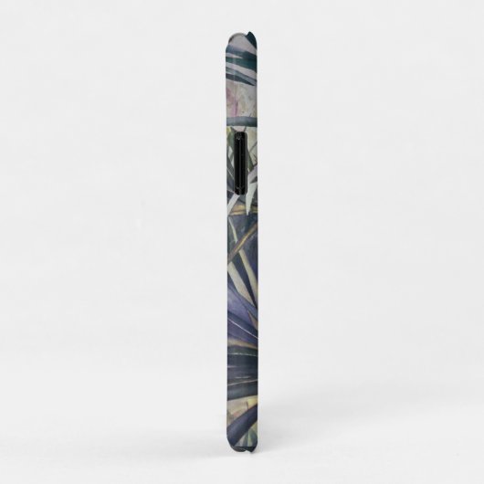 Monogram tropische palms Paarse hyacinths Case-Mate iPhone Case (Achterkant/rechts)