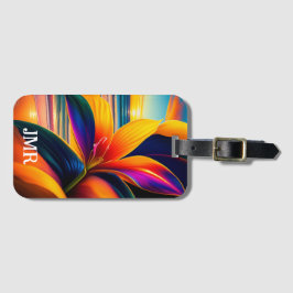 Monogram Tropische Paradise Flowers Bagagelabel